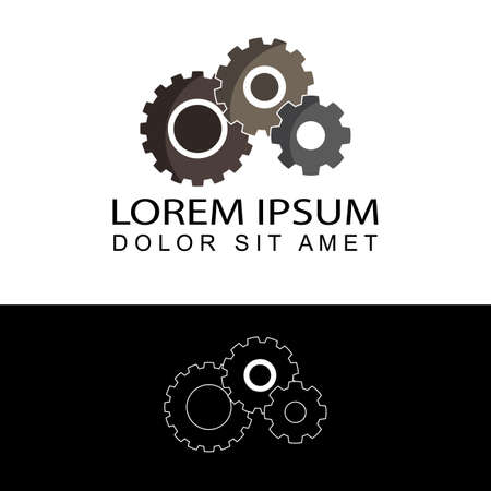 automotive gears logo template design vectorのイラスト素材