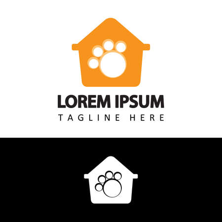 pet shop paw logo template design vector in isolated backgroundのイラスト素材