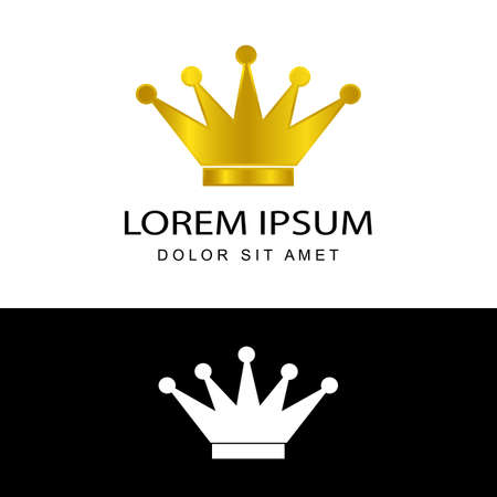 royal crown king logo template design vector with isolated backgroundのイラスト素材