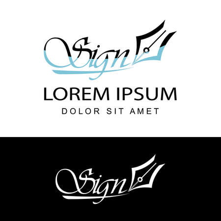 signature logo template design vector isolated backgroundのイラスト素材