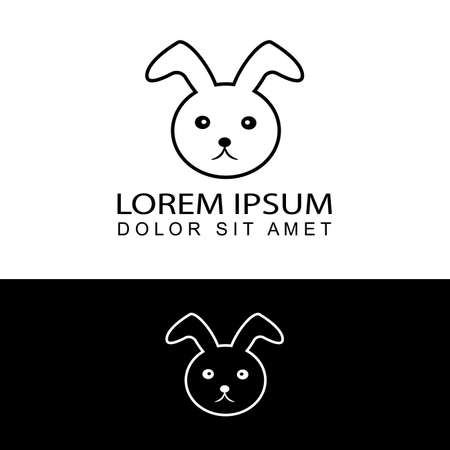 rabbit logo template design vector for pets shopのイラスト素材