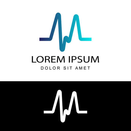 blue pulse logo template design vector with isolated backgroundのイラスト素材