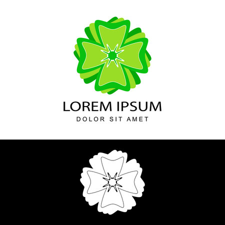 clover leaf logo template design vector with isolated backgroundのイラスト素材