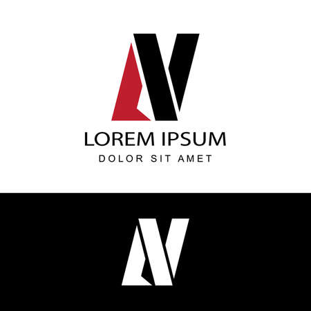 AN AV initial letter linked logo template design vectorのイラスト素材