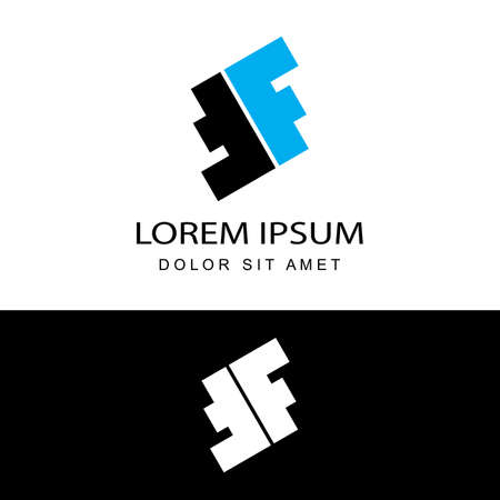 PrintTF TT FF initial letter linked design logo vectorTF TT FF initial letter linked design logo vectorのイラスト素材