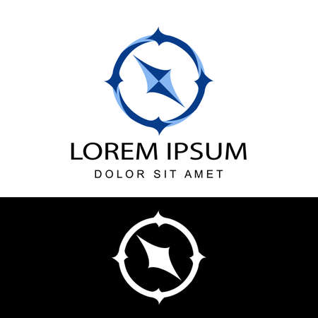 compass navigator logo template design vector with isolated white backgroundのイラスト素材