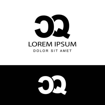 QC CQ initial letter linked logo template design vectorのイラスト素材