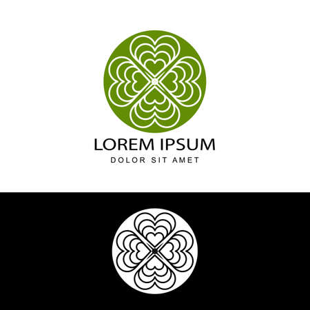 abstract clover leaf logo template design vectorのイラスト素材