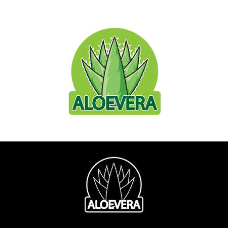 aloe vera logo template design vector, aloe vera illustrationのイラスト素材