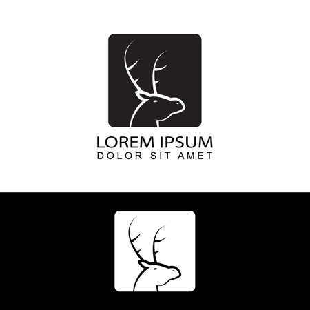 deer logo template design vectorのイラスト素材