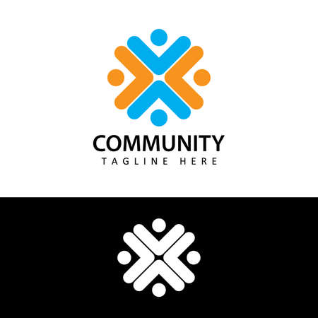 Human social, unity, together, connection, relation, community logo template design vectorのイラスト素材