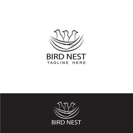 bird nest logo template design vectorのイラスト素材