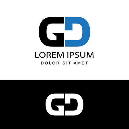 GD GG initial letter linked logo template design vectorのイラスト素材
