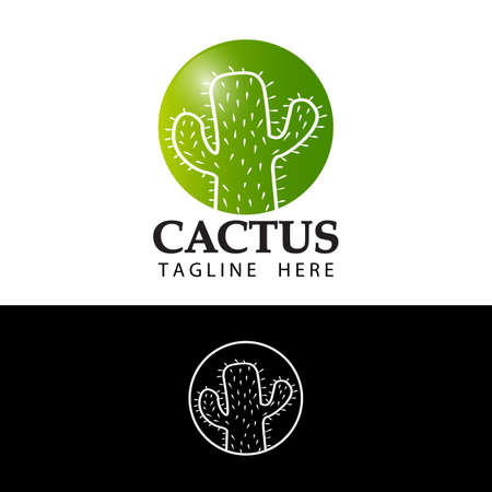 cactus logo template design vectorのイラスト素材