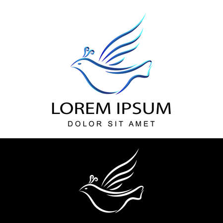 blue bird logo template design vector in isolated white backgroundのイラスト素材