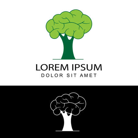 brain tree logo template designのイラスト素材