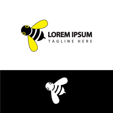 mascot bee logo template design vector in isolated backgroundのイラスト素材