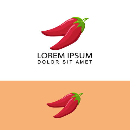 Chili pepper logo template design vectorのイラスト素材