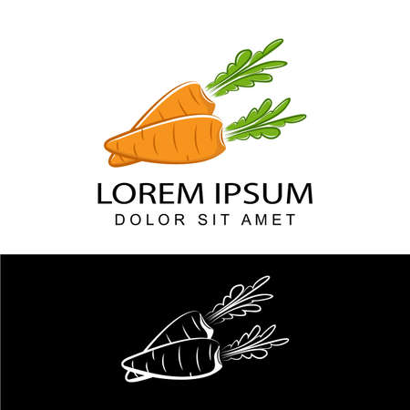 fresh carrots logo template designのイラスト素材