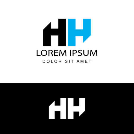 HH initial letter linked logo template design vectorのイラスト素材