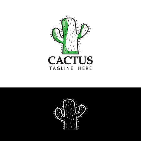 cactus logo template design vectorのイラスト素材