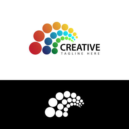 creative abstract rainbow colors logo template design vectorのイラスト素材