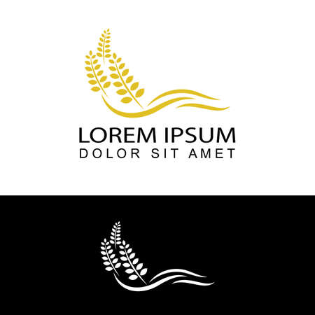 agriculture wheat logo template design vectorのイラスト素材