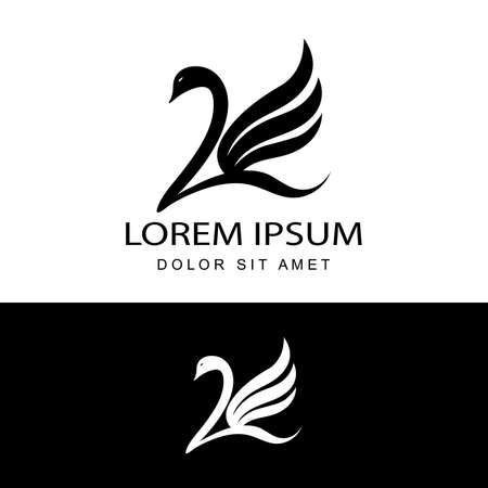swans logo template design vector in isolated backgroundのイラスト素材