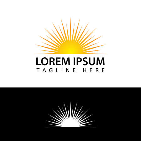 sun, sunrise, sunset logo template design vectorのイラスト素材