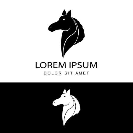 brown horse logo template design vector in isolated backgroundのイラスト素材