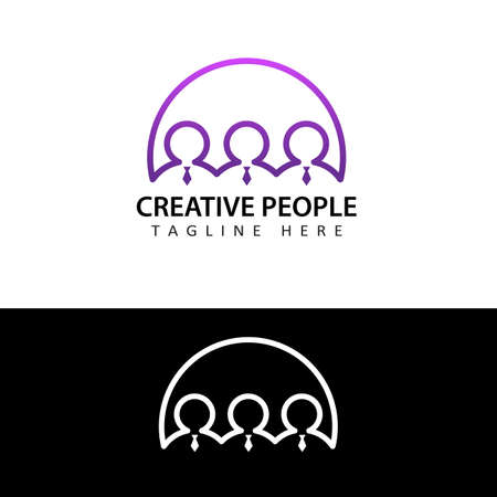 Creative people logo template designのイラスト素材