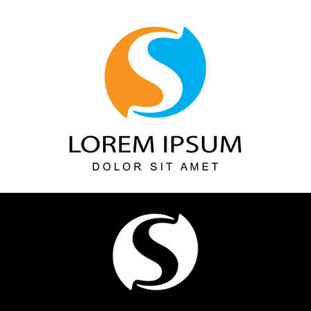 letter s creative smart logo template design vector with isolated backgroundのイラスト素材