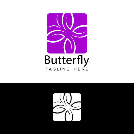butterfly logo template design vectorのイラスト素材