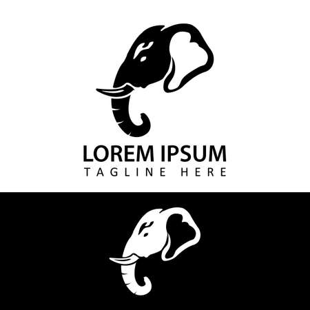 elephant logo template design vector with isolated white backgroundのイラスト素材