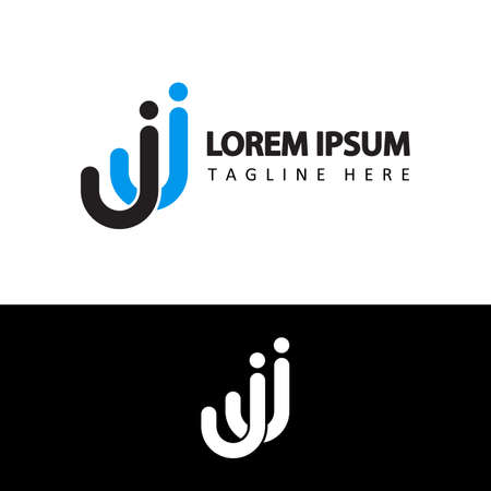 initial jj letter linked logo template designのイラスト素材