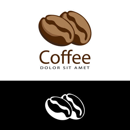 coffee seed logo template design vectorのイラスト素材