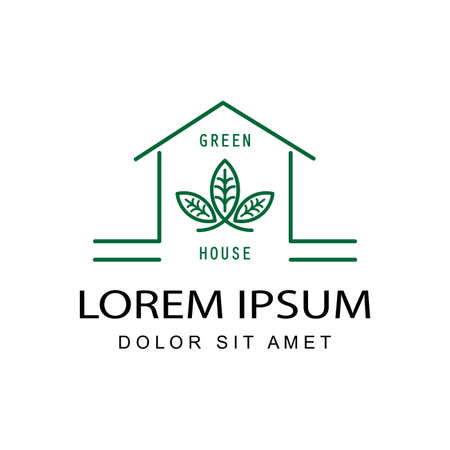green house logo template design vectorのイラスト素材