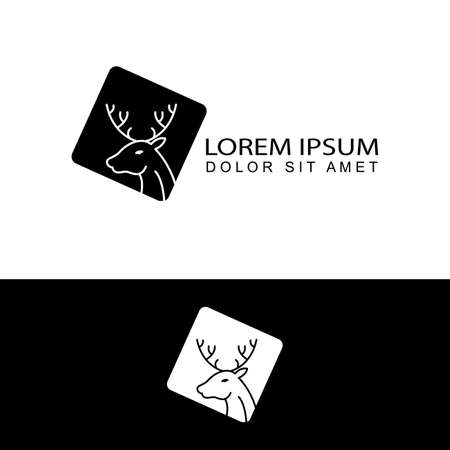 deer logo template design vectorのイラスト素材
