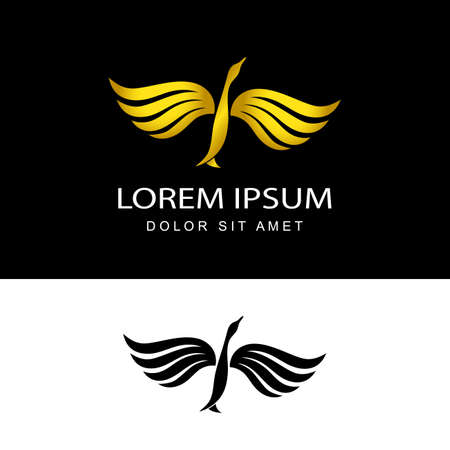 swans logo template design vector in isolated backgroundのイラスト素材