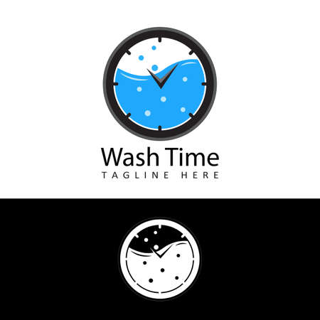 wash time logo template design vector in isolated backgroundのイラスト素材