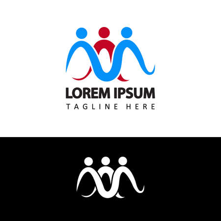 Human social, unity, together, connection, relation, community logo, initial letter mn logo template design vectorのイラスト素材
