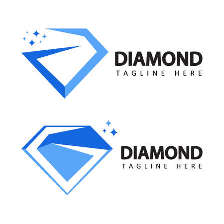 diamond, jewelry logo set template design vectorのイラスト素材