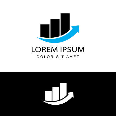 growth up, stairs up arrow finance logo template design vector in isolated backgroundのイラスト素材