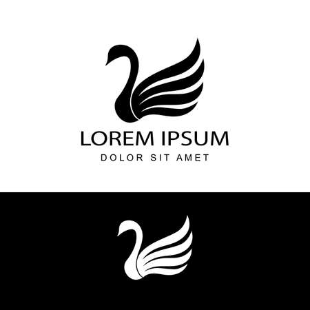 swans logo template design vector in isolated backgroundのイラスト素材