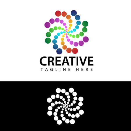 creative abstract rainbow colors logo template design vectorのイラスト素材
