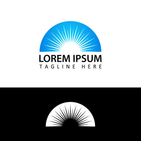 sun, sunrise, sunset logo template design vectorのイラスト素材