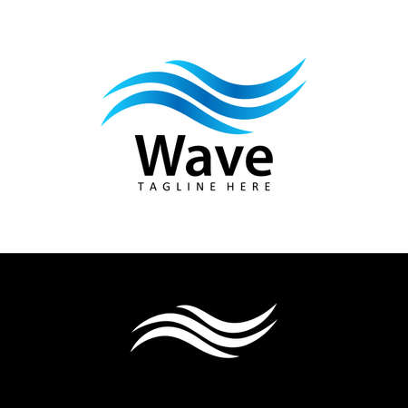 wave water logo template design vectorのイラスト素材