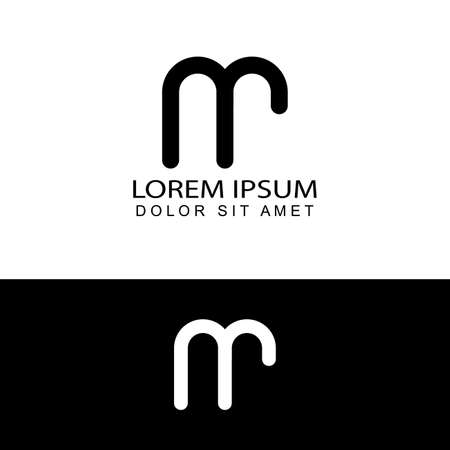 initial m letter linked logo template design vectorのイラスト素材