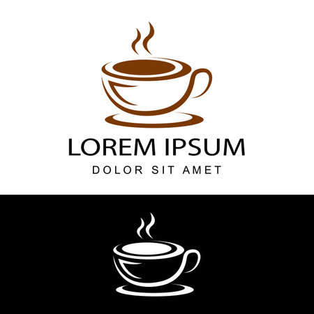 coffee cup logo template design vector with isolated white backgroundのイラスト素材