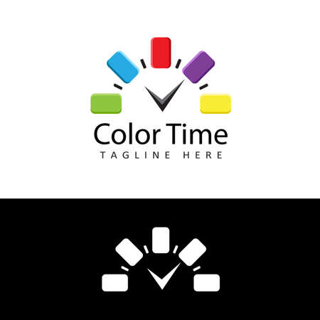 color time logo template design vectorのイラスト素材